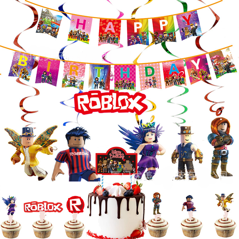 Roblox jogo festa decoração suprimentos bolo inserir cartão mundo
